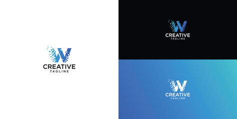 Digital technology logo icon vector. W initial logo design. © micky_adb