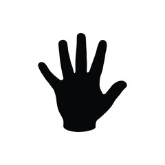 Obraz premium Child Hand Silhouette Vector. Small Kid Hand Black Silhouette. Little Fingers Outline Clip Art Illustration.