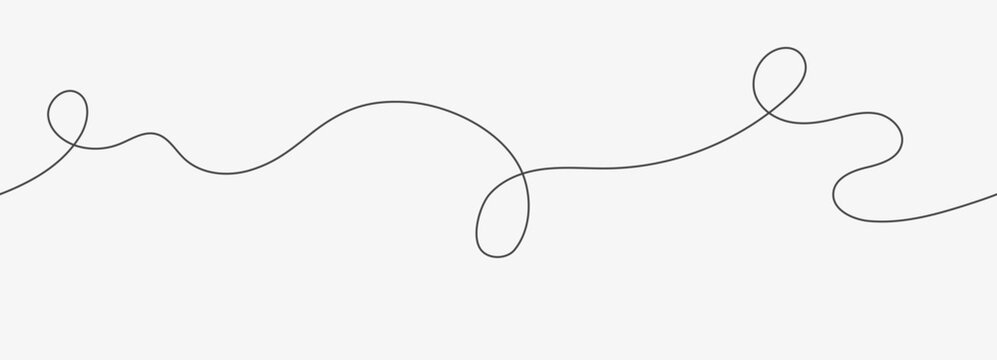 Thin curved line seamless pattern. Vector background