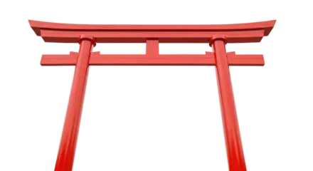 Fototapete Torii Tore Red torii gate isolated PNG on transparent background, traditional Japanese architecture for cultural and travel designs  © Sofix