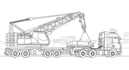 Heavy Duty Crane Truck Illustration. © Jmo