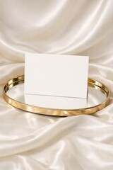 Elegant card on golden tray