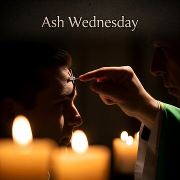 Ash wednesday observance a priest applying ashes to a parishioner s forehead