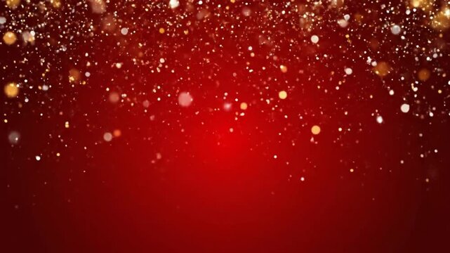 Festive red background with bokeh and glittering lights, perfect for holiday and celebration designs