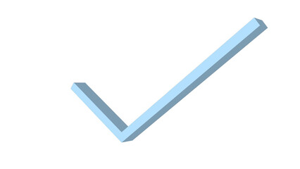 3d light blue checkmark icon isolated on transparent background © MonirCreativeLab