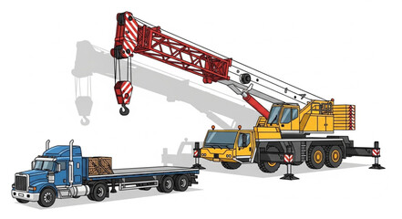 Heavy Duty Mobile Crane Truck. © Satu