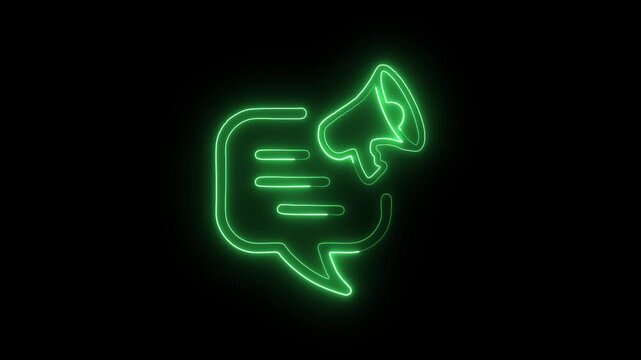 Glowing Neon Affiliate Marketing Icon Isolated on Black Background. HD Video Motion Graphic Animation