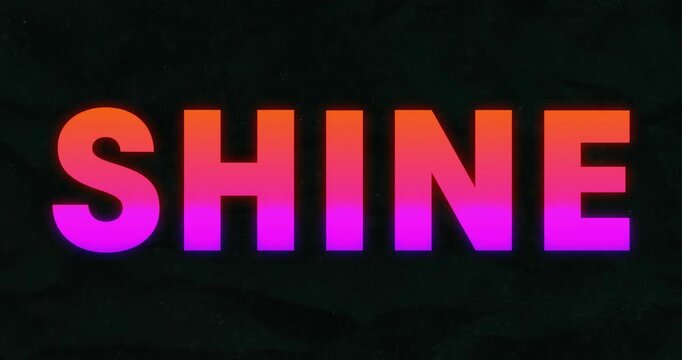 On first frames bold SHINE shifting upward into orange-to-pink gradient then holding for emphasis