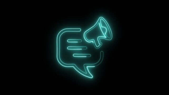 Glowing Neon Affiliate Marketing Icon Isolated on Black Background. HD Video Motion Graphic Animation