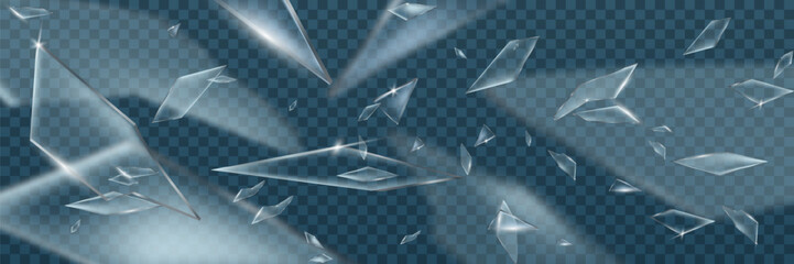 Blue Abstract Glass Shards Background