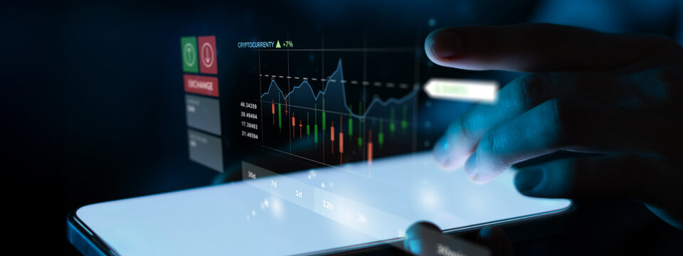 Financial Technology Concept for Cryptocurrency Exchange and Trading.