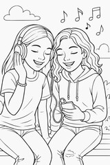 Girls listening to music 