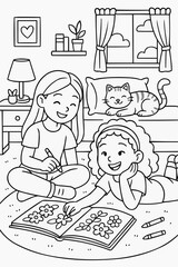hand drawn vector illustration of children