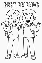 illustration of a boy and girl
