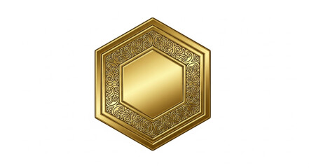 Luxury Gold Hexagonal Mirror Frame.