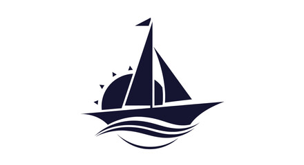 Fototapeta premium A serene sailboat gliding on calm waters under a clear blue sky