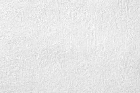 繊細な質感と、しわが美しい白い和紙のテクスチャ背景素材　White Japanese paper texture with delicate wrinkles, authentic Washi background