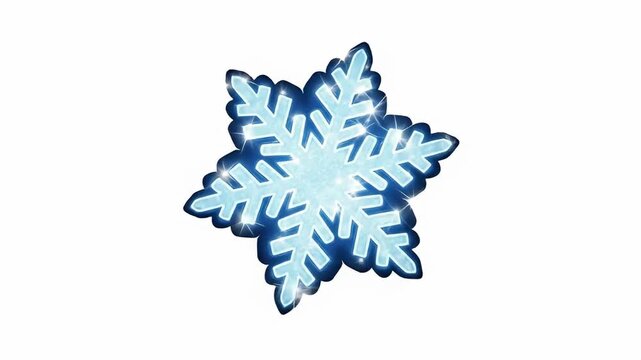 Blue Snowflake Animation - Winter Holiday Season Festive Design.