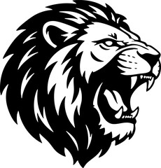 Powerful Roaring Lion Head Graphic Vector Logo Element