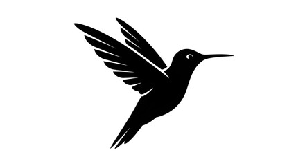 Obraz premium Hummingbird in Flight Silhouette Vector Clipart