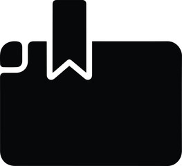 Black icon of a folder with a bookmark tab document file