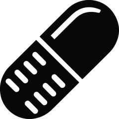Black Pill Capsule With Stripes On White Background medicine medical