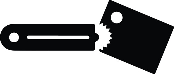 Broken Pencil Tip Icon with Jagged Edge on White Background lead writing