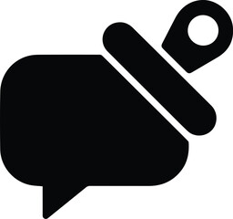 Speech Bubble With Dropper Icon On White Background chat message