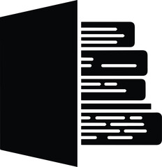 Stack of Books Icon with Abstract Cover on White Background library reading