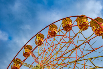 open ferris wheel cabins, bottom view