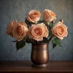 Obraz premium Roses in copper vase