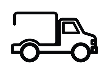  black and white delivery truck icon