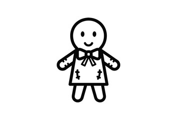Fototapeta premium black and white gingerbread man illustration