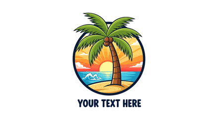 Obraz premium Palm Tree Iconic Beach Tropical Symbol.