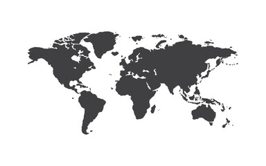 Fototapeta premium World Map Overlay Collection with Black Silhouette Design Featuring Simplified Continental Shapes for Geography, Education, and Global Graphic Projects