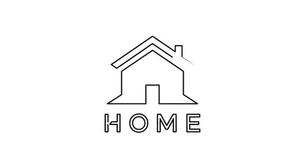 Fototapeta premium Simple Line Art House Logo Design.