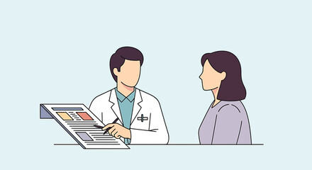 Doctor Consulting Patient About Medical Report in Clinic