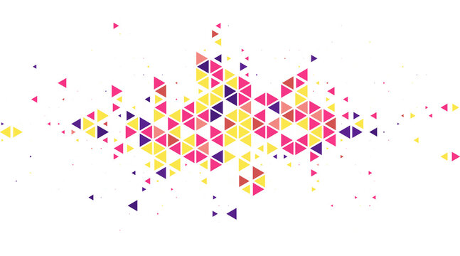 Colorful colourful modern minimalist mid century neo geometric mosaic triangle bauhaus style memphis seamless pattern abstract vector illustration