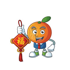 Funny cartoon orange boy smiling while holding a festive pumpkin vector illustration for kids