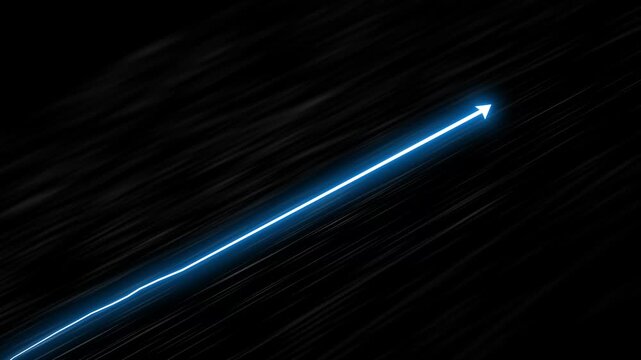 Struggle turning into growth, business launch, momentum, success, and Boosted performance Concepts. Animated glowing blue arrow progressing from a rough zigzag path into a fast straight upward line. 