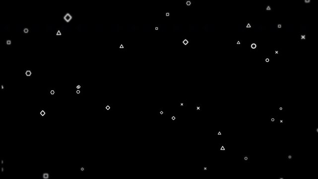 White particles float on black background