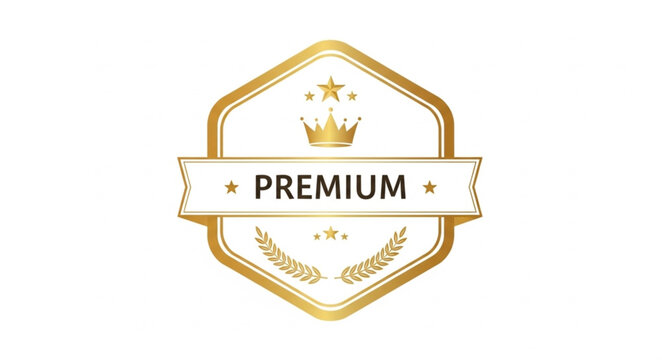Premium Quality Gold Badge Icon.