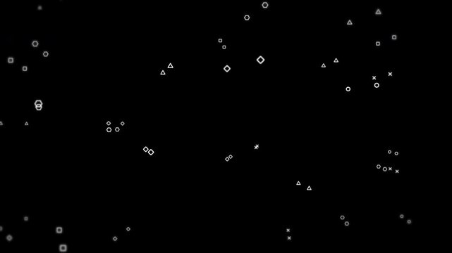 White particles fall on black background
