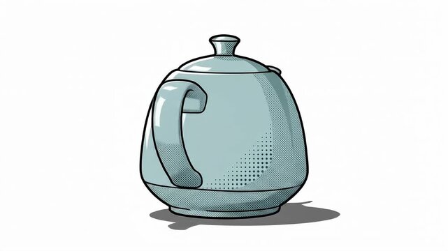 Elegant Teapot Illustration - A Classic Beverage Vessel.