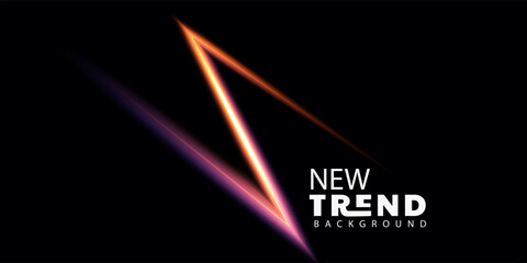 Obraz premium Modern Neon Light Geometric Background with New Trend Text