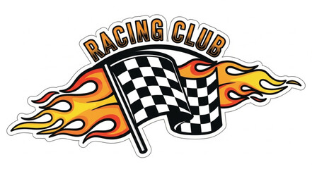 Racing Club Checkered Flag Emblem. © Adi