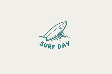 Surf day retro vector illustration