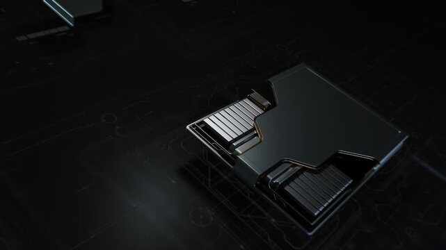 Close up of modular lithium battery pack assembly.