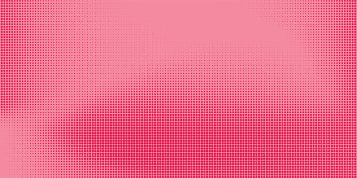 Bright pink and orange dot gradient backdrop, retro pop art halftone pattern, comic book inspired texture, modern horizontal layout for tech banner