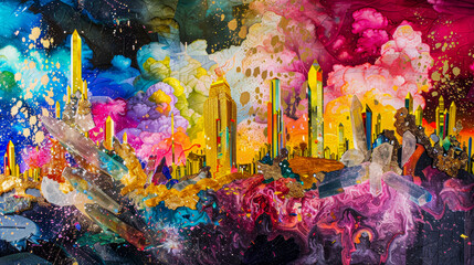 Colorful abstract art depicting emotions and energy